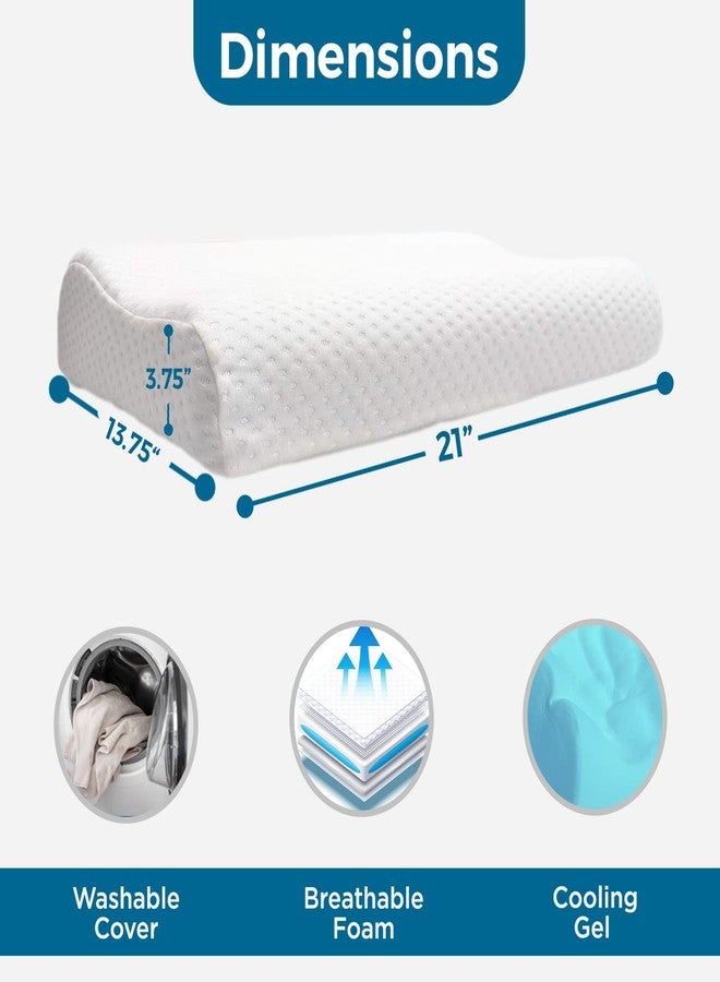 Sleepsia Orthopedic Cervical Pillow for Shoulder and Neck Pain Support, Side Sleepers and Back Sleepers, Sleeping Bed Pillow- Off White (21" L x 13.7" W x 3.75" H) - Image 2