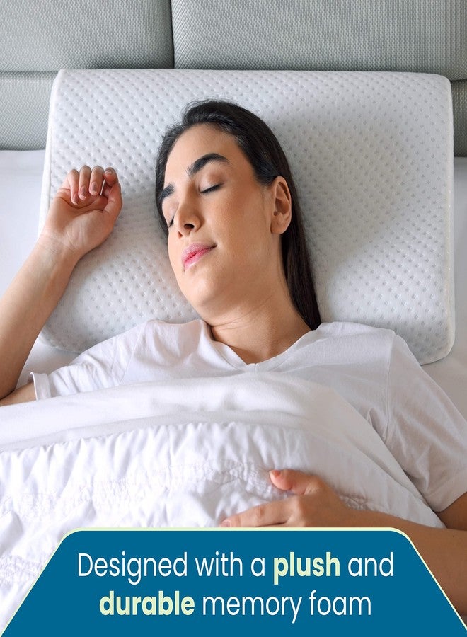 Sleepsia Orthopedic Cervical Pillow for Shoulder and Neck Pain Support, Side Sleepers and Back Sleepers, Sleeping Bed Pillow- Off White (21" L x 13.7" W x 3.75" H) - Image 3