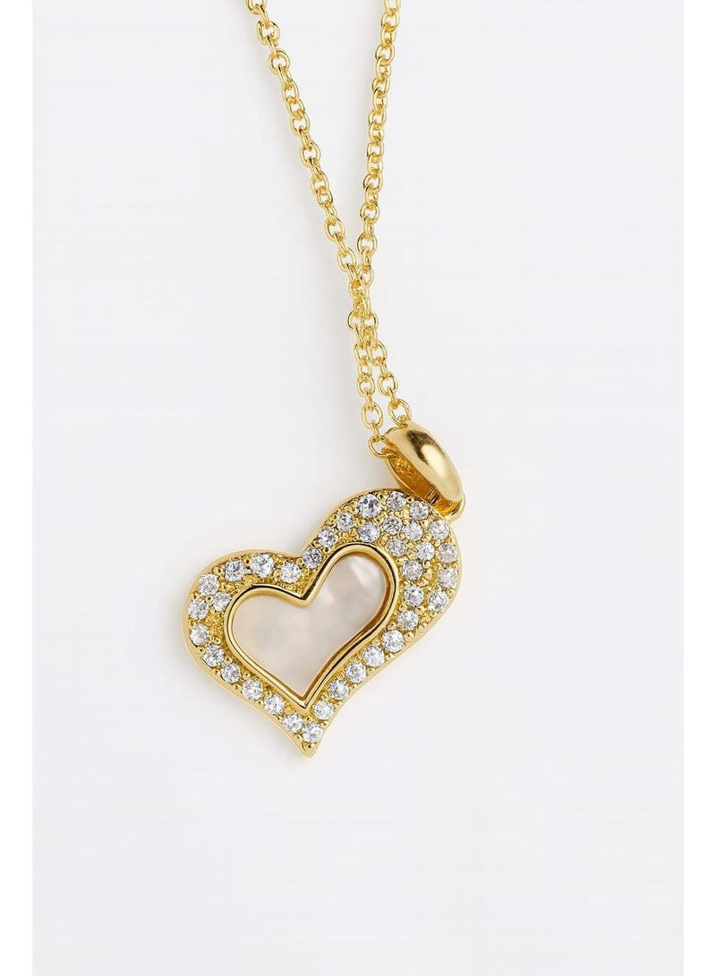 FLUFFY Women’s Necklace with Crystal Pave Heart Pendant – Elegant Style - Image 3