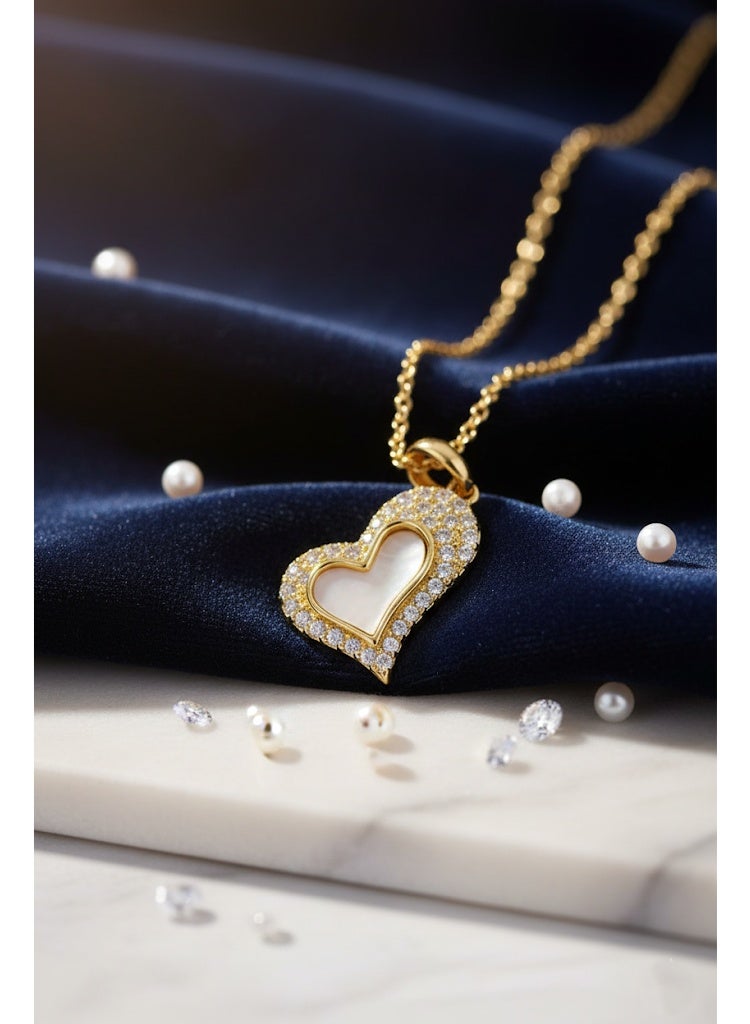 FLUFFY Women’s Necklace with Crystal Pave Heart Pendant – Elegant Style - Image 2