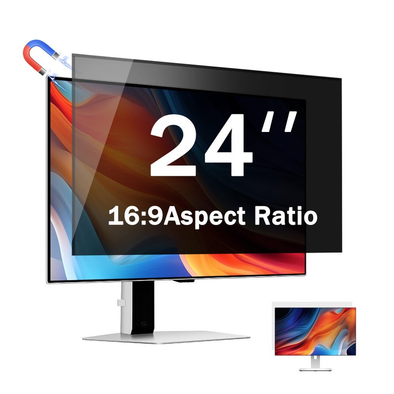 Halloive 24 Inch Magnetic Computer Privacy Screen for 169 Widescreen Monitor Removable Privacy Screen Anti Glare Blue Light Privacy Screen Monitor 24 inch AntiScratch - Image 2