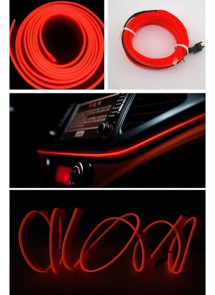 Techmaster Interior Dashboard Strip LED Colored Rope Neon LED 3 Meters Orange Dark  - Image 2