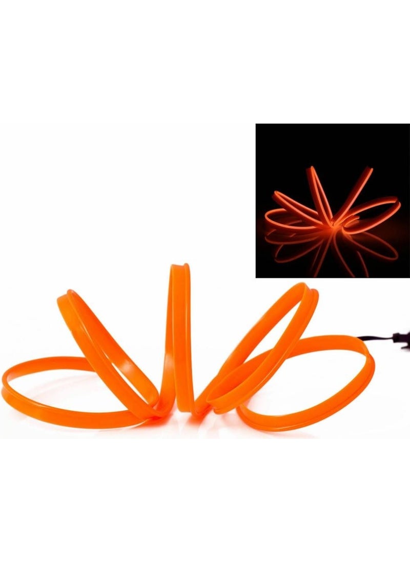 Techmaster Interior Dashboard Strip LED Colored Rope Neon LED 3 Meters Orange Dark  - Image 3