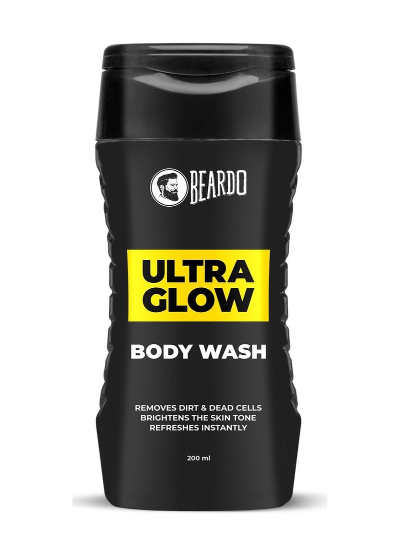 BEARDO Beardo UltraGlow Body Wash for Men 200ml Moisturizes and Hydrates the Skin Contains Mulberry and Bearberry Extracts for Deep Cleansing and Nourishment Soft and Smooth Skin - Image 1