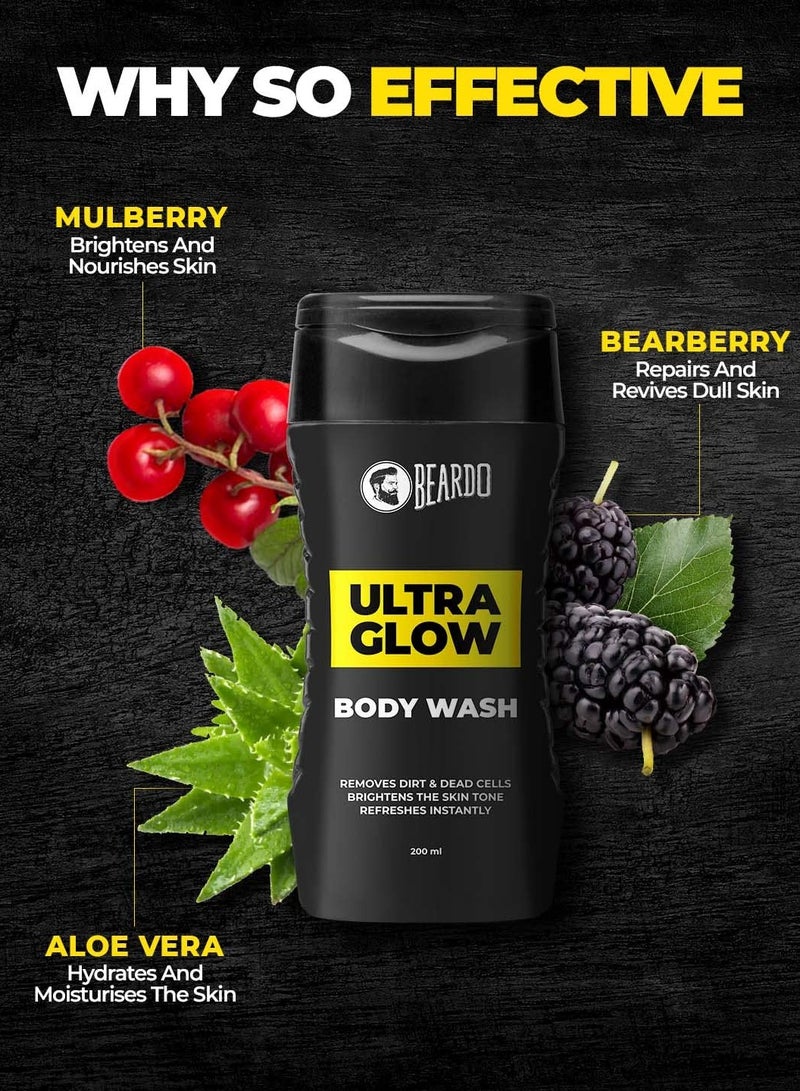 BEARDO Beardo UltraGlow Body Wash for Men 200ml Moisturizes and Hydrates the Skin Contains Mulberry and Bearberry Extracts for Deep Cleansing and Nourishment Soft and Smooth Skin - Image 3