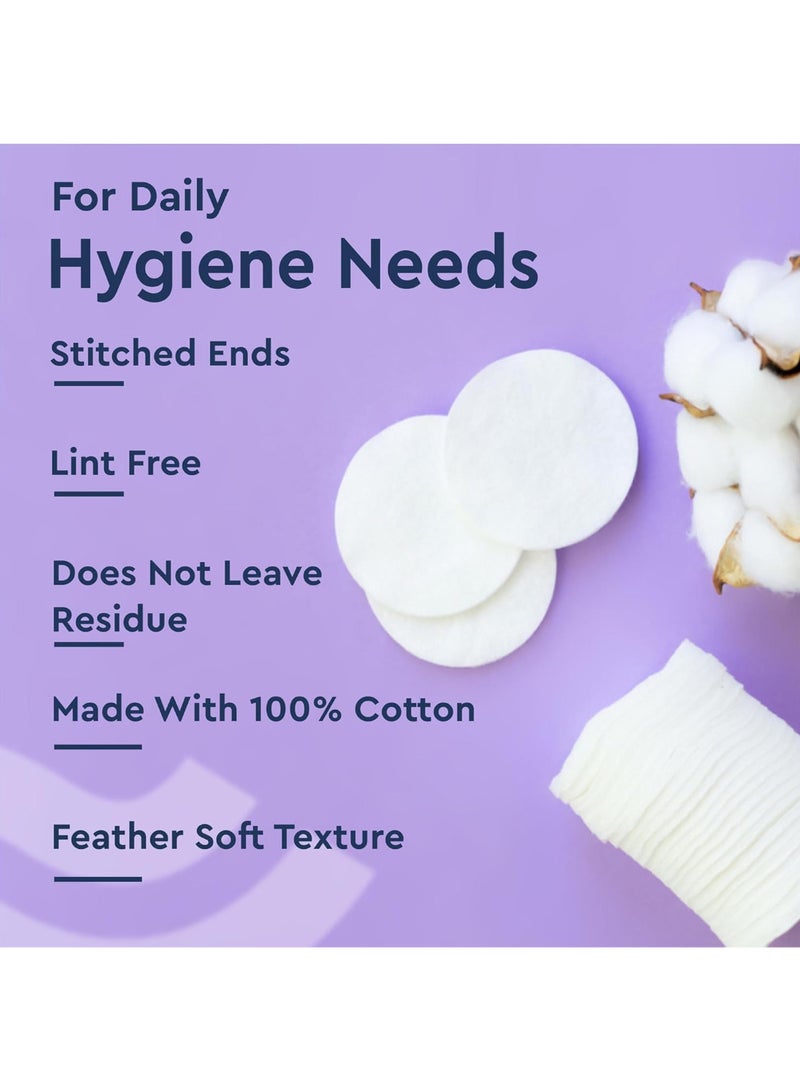 GUBB Hypoallergenic 100% Cotton Pads For Face Cleansing & Makeup Removal - Made of pure cotton | Suitable for Women | Deep cleansing | Round shape, Non Woven - 100 Makeup Remover Pads, Pack Of 2 - Image 5