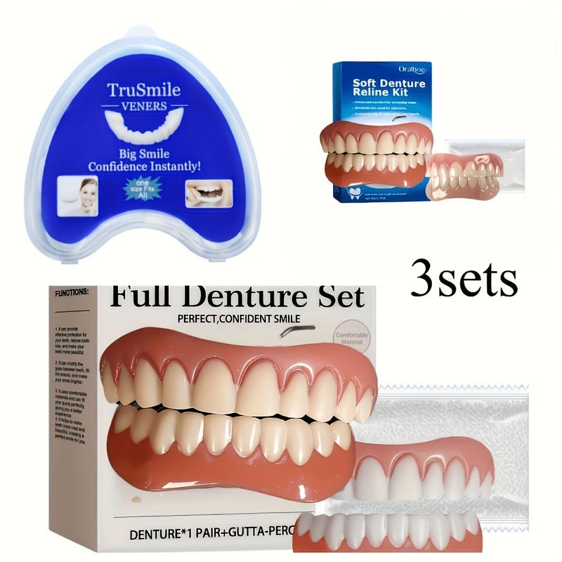 3 Sets Of Soft Comfortable Veneers For Women And Men Natural Appearance Durable Daily Wear Photography Party Dance Decoration - Image 1