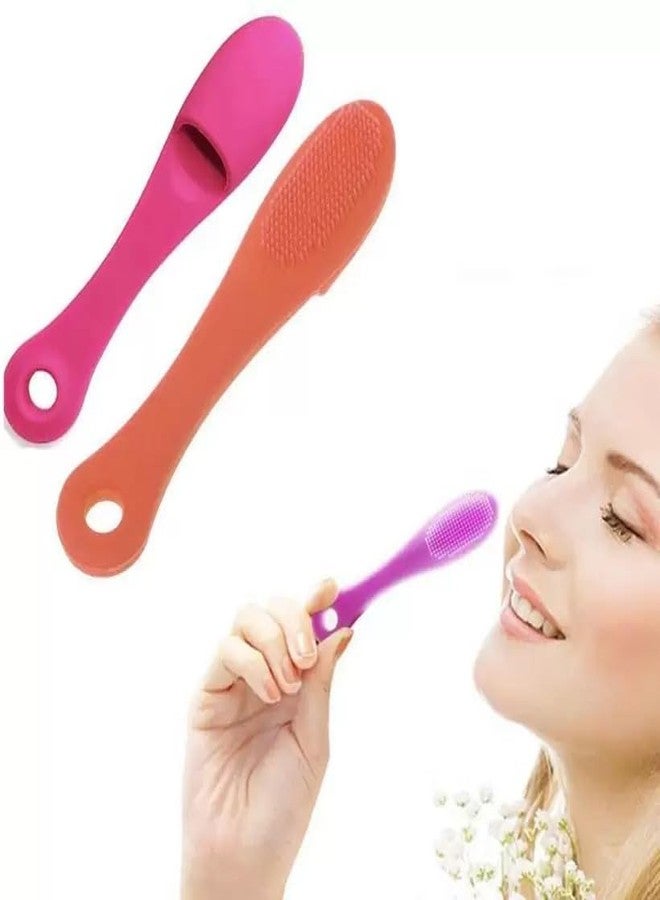 JUICIQ Soft Silicone Manual Facial Cleansing Brush For Removing Blackheads and Massaging, Face Scrubber Cleanser Brush For Gently And Effectively Cleaning (Pack of 2) - Image 1