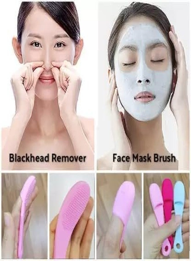 JUICIQ Soft Silicone Manual Facial Cleansing Brush For Removing Blackheads and Massaging, Face Scrubber Cleanser Brush For Gently And Effectively Cleaning (Pack of 2) - Image 5