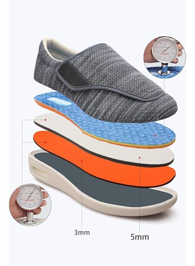 youyun Unisex diabetic shoes with Velcro adjustable shoes for fatter and wider swollen feet non-slip walking shoes - Image 2