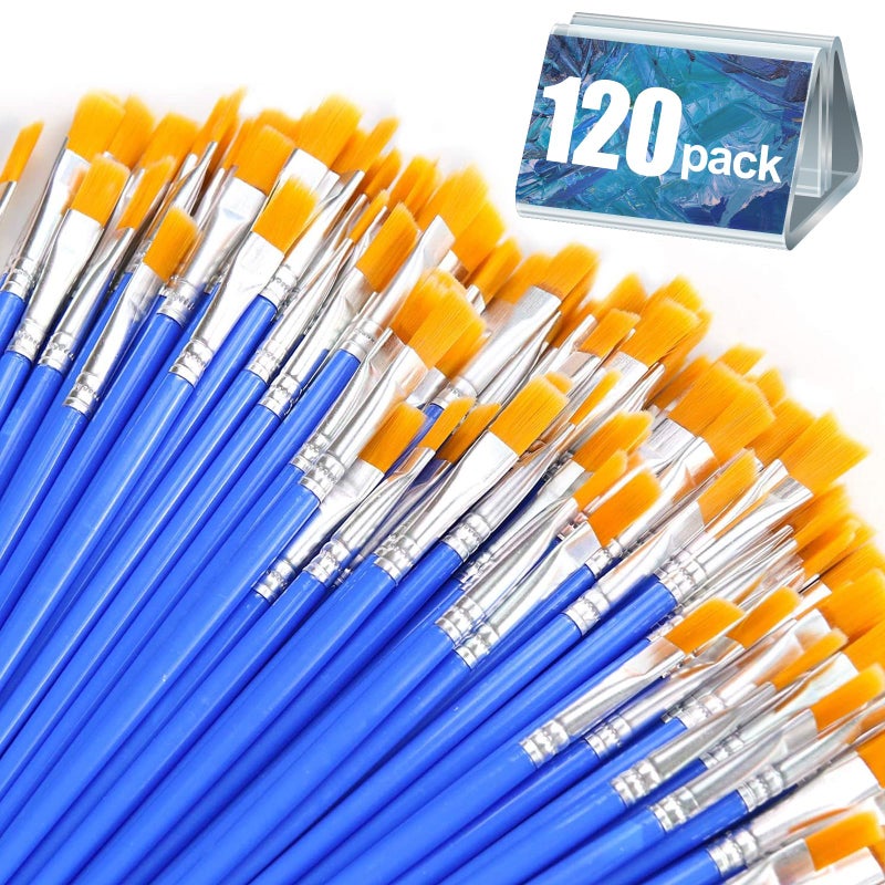 AROIC Paint Brushes Set120 pcs Nylon Hair Brushes for Acrylic Oil Watercolor Artist Professional Painting Kits