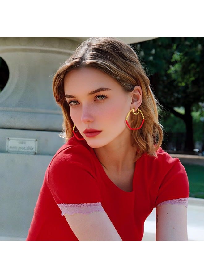 YUJIE Gold Hoop Earrings for Women 18K Gold Plated Knot Hoop Earrings Statement Lightweight Thick Trendy Small Gold Open Hoops Fashion Jewelry, Brass, No Gemstone - Image 4
