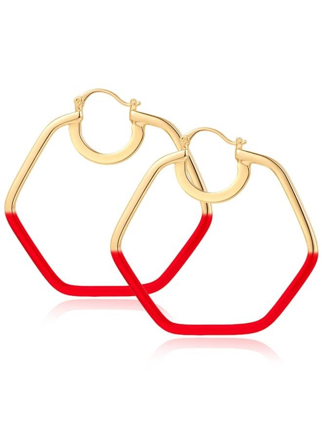 YUJIE Gold Hoop Earrings for Women 18K Gold Plated Knot Hoop Earrings Statement Lightweight Thick Trendy Small Gold Open Hoops Fashion Jewelry, Brass, No Gemstone - Image 1