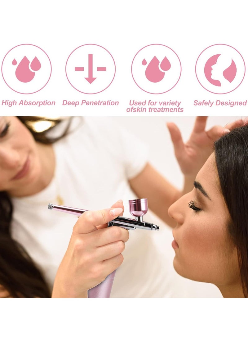 مجموعة قلم رش الأظافر، مجموعة رش لاسلكية مع ضاغط هواء، فرشاة هواء محمولة باليد بدون سلك قابلة لإعادة الشحن للماكياج، تزيين الكعك، فن الأظافر، الوشم، ورسم الوجه (وردي) - Image 3