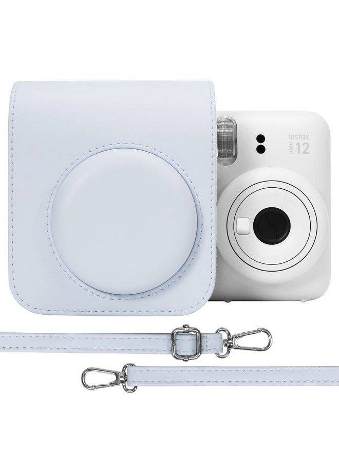 Aenllosi Pu Leather Protective Case For Fujifilm Instax Mini 12/11 Instant Film Camera Travel Case,With Pocket And Adjustable Shoulder Strap(Clay White,Case Only)  - Image 1