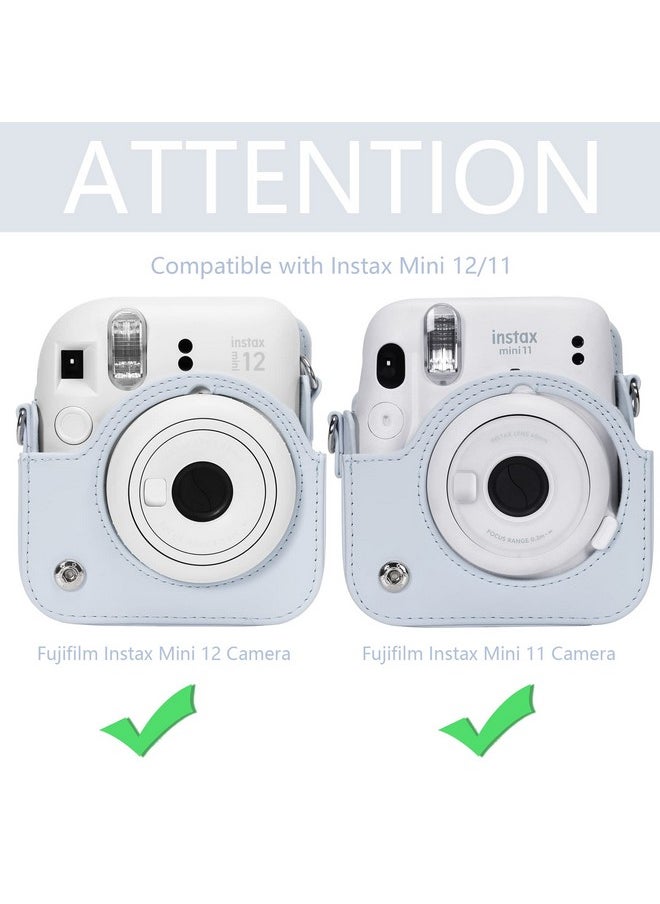 Aenllosi Pu Leather Protective Case For Fujifilm Instax Mini 12/11 Instant Film Camera Travel Case,With Pocket And Adjustable Shoulder Strap(Clay White,Case Only)  - Image 3
