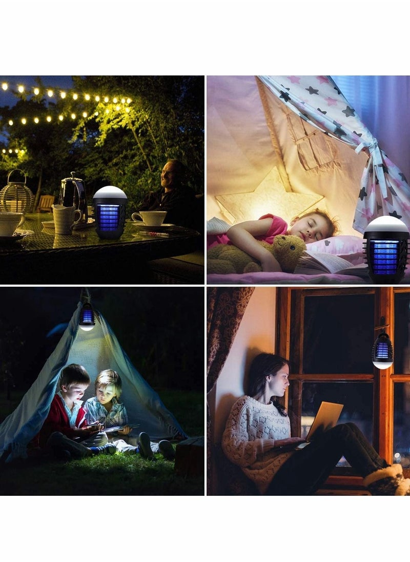 SYOSI - Bug Zapper Mosquito Killer, Fly Trap Mosquito Attractant Trap with Camping Lamp for Outdoor and Indoor, Cordless Zapper with Hook, Hangable, for Home, Camping, Gnats, Backyard, Patio - Image 1
