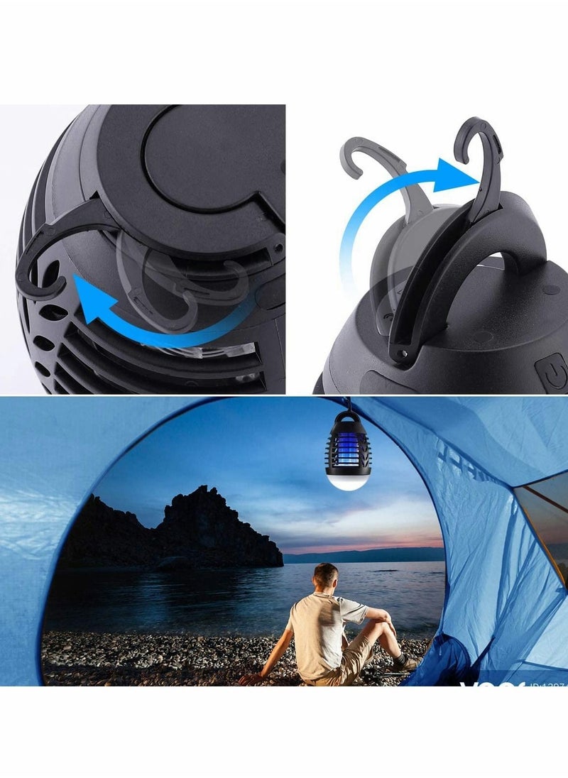 SYOSI - Bug Zapper Mosquito Killer, Fly Trap Mosquito Attractant Trap with Camping Lamp for Outdoor and Indoor, Cordless Zapper with Hook, Hangable, for Home, Camping, Gnats, Backyard, Patio - Image 1