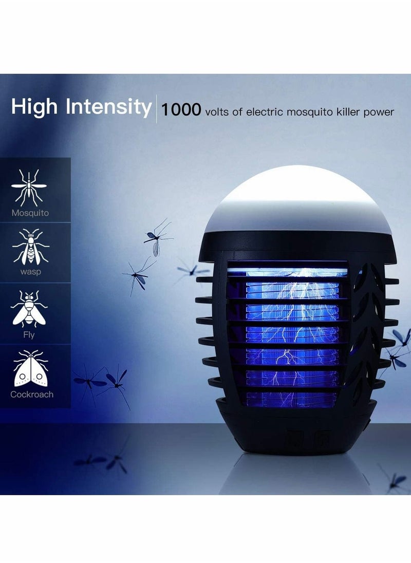 SYOSI - Bug Zapper Mosquito Killer, Fly Trap Mosquito Attractant Trap with Camping Lamp for Outdoor and Indoor, Cordless Zapper with Hook, Hangable, for Home, Camping, Gnats, Backyard, Patio - Image 1