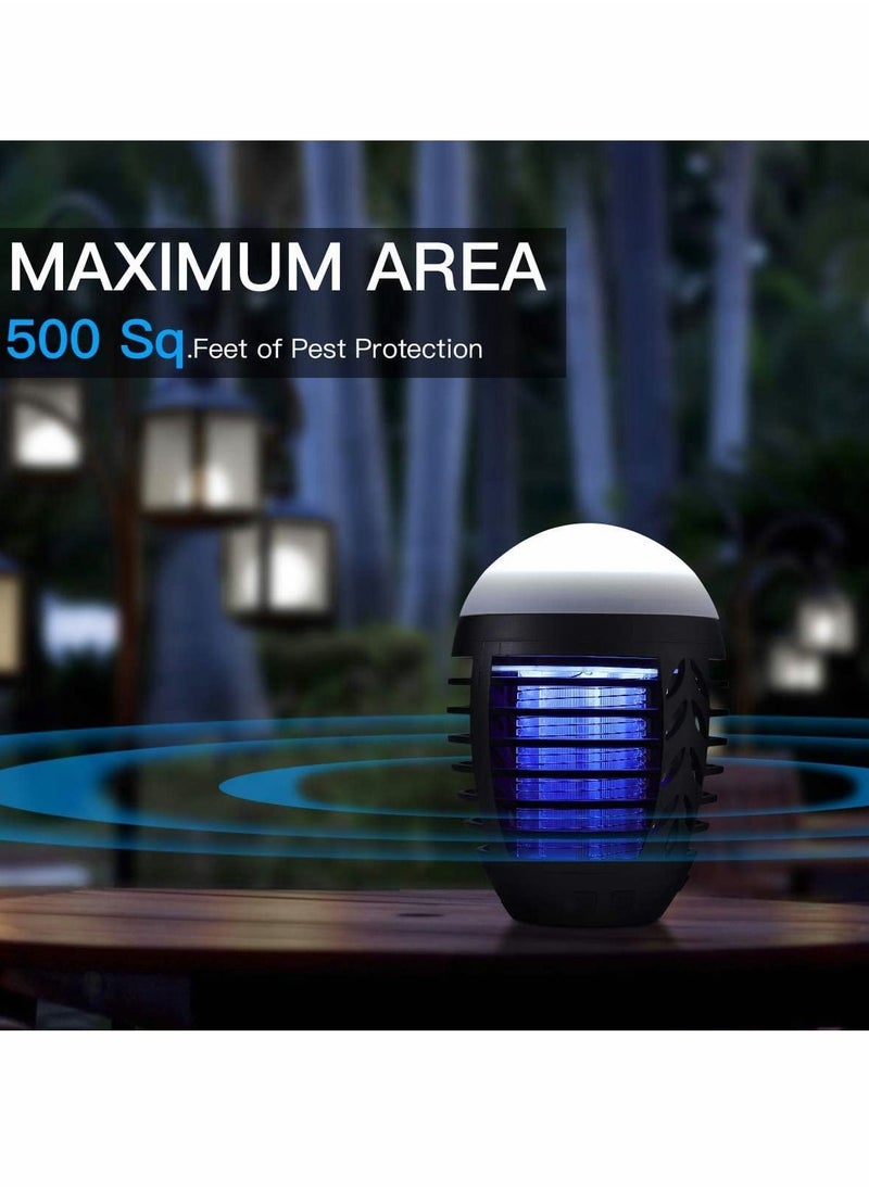 SYOSI - Bug Zapper Mosquito Killer, Fly Trap Mosquito Attractant Trap with Camping Lamp for Outdoor and Indoor, Cordless Zapper with Hook, Hangable, for Home, Camping, Gnats, Backyard, Patio - Image 1