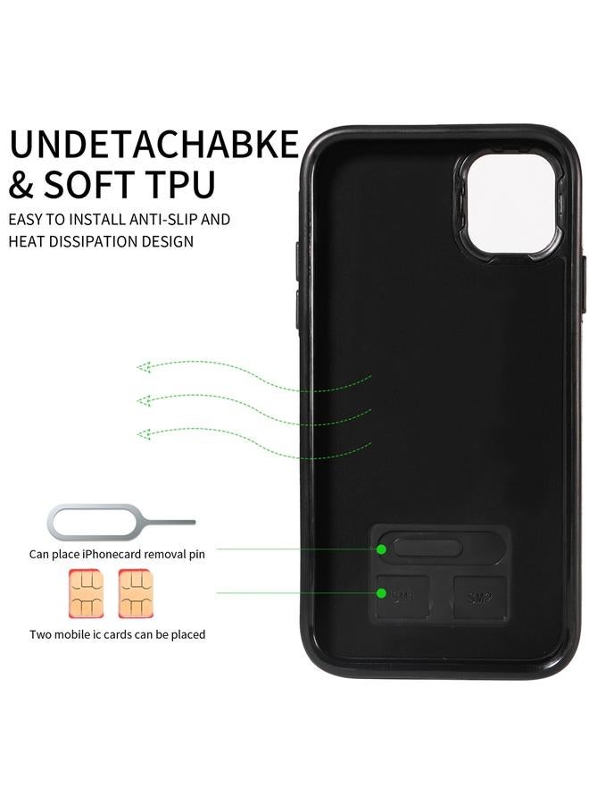 زبون جراب لهاتف iPhone 11 من جلد العجل مع حامل حلقي وفتحة للبطاقات - Image 3