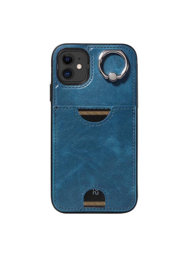 زبون جراب لهاتف iPhone 11 من جلد العجل مع حامل حلقي وفتحة للبطاقات - Image 2