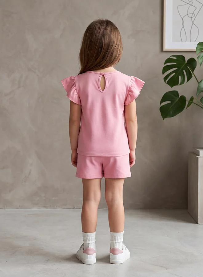 أطفال وأكثر Babies & More Newborn Girls Dark Green Short Sleeve Short Set