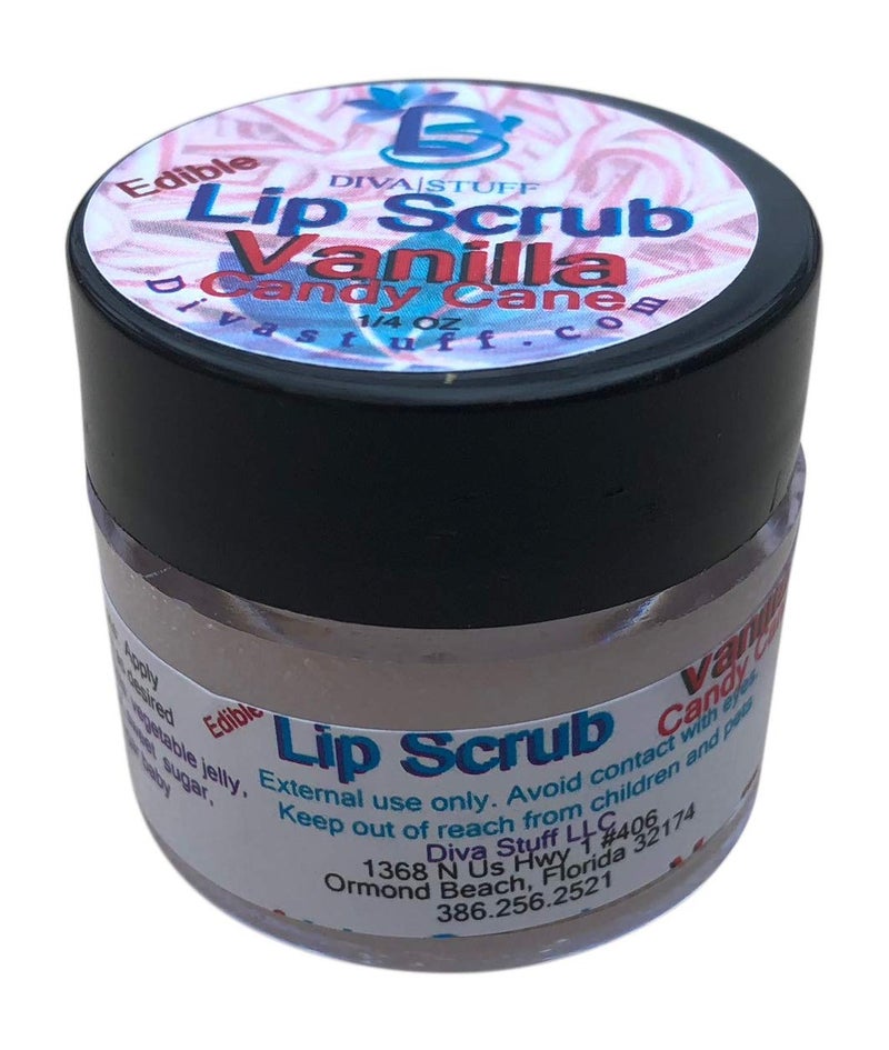 Diva Stuff Ultra Hydrating Lip Scrub for Soft Lips Gentle Exfoliation Moisturizer Conditioner Vanilla Candy Cane oz Made in the USA