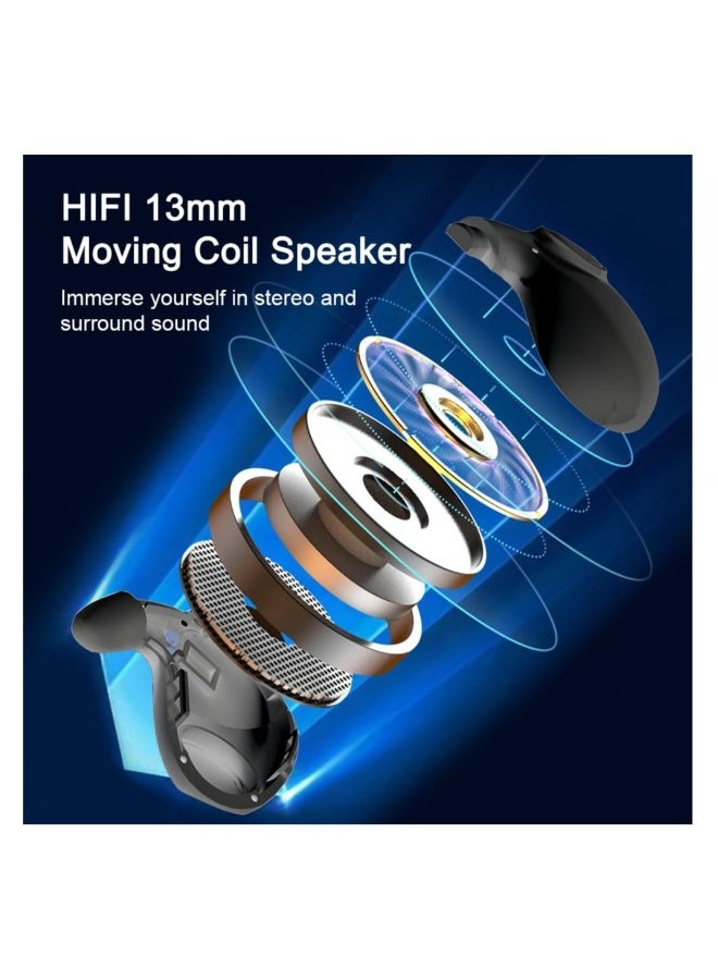 Invisible Sleep Wireless Earphone IPX5 Waterproof, 2023 New Sense-Free to Wear Bluetooth Earbuds for Sports Sleep, Premium Noise Cancelling Hidden Touch Control with chrager Case (Black) - Image 2