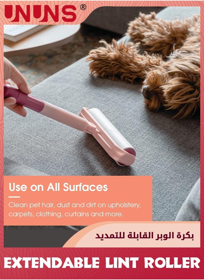 Extendable Lint Roller,Lint Roller For Pet Hair,Couch Lint Roller,Large Lint Roller,Lint Roller For Floor With Sticky Sheets,30cm To 110cm