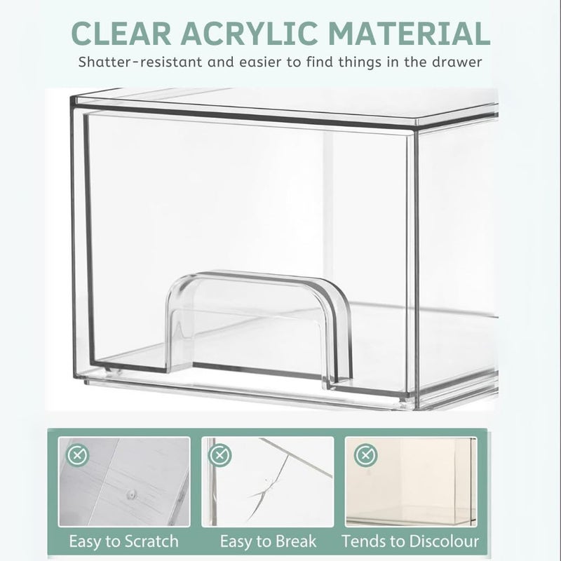 HouseWarming Korean Aesthetic Multipurpose Drawer Storage Containers for Kitchen 2 Stackable Small - Image 3