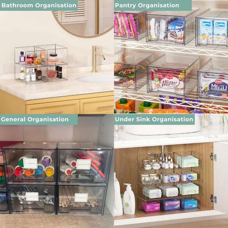 HouseWarming Korean Aesthetic Multipurpose Drawer Storage Containers for Kitchen 2 Stackable Small - Image 5