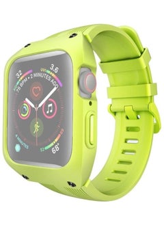 Separable Armor Shockproof Silicone Case and Strap Band For Apple Watch 5/4 40mm Green
