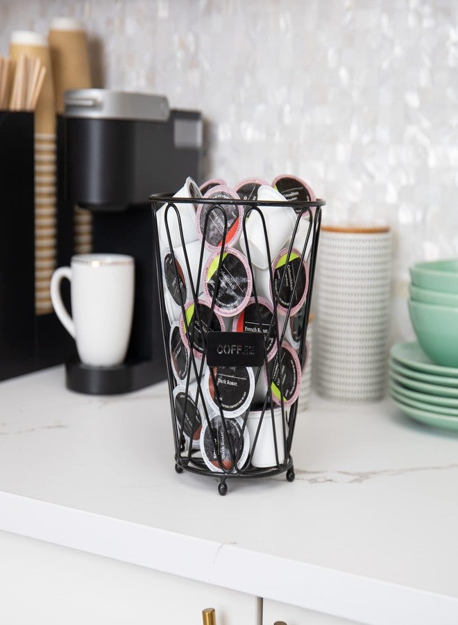 Mind Reader Single Serve Coffee Pod Storage, 30 Coffee Pod Capacity, Countertop Organizer, Metal, 7" L x 7" W x 8.5" H, Black - Image 2