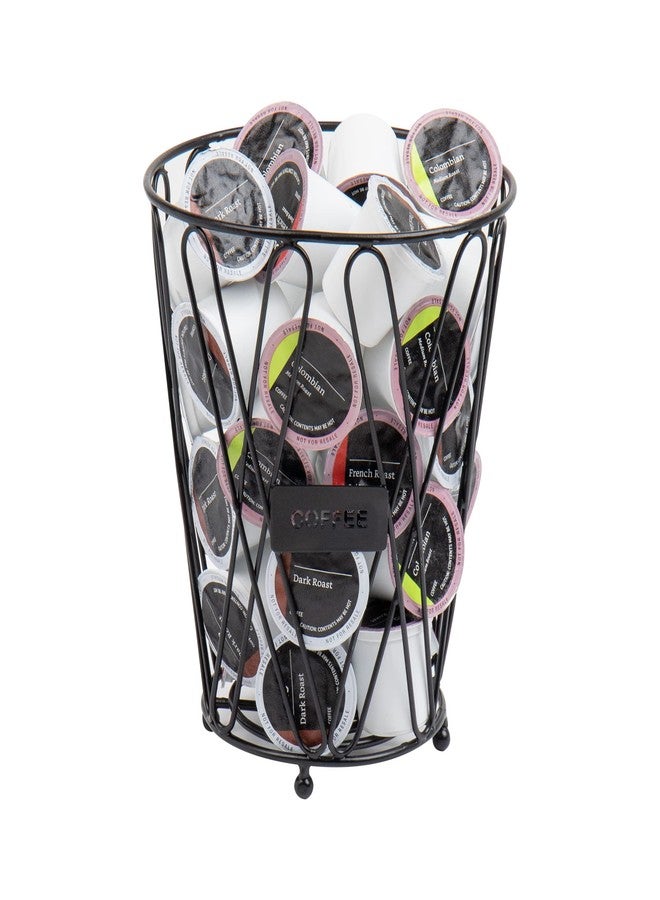 Mind Reader Single Serve Coffee Pod Storage, 30 Coffee Pod Capacity, Countertop Organizer, Metal, 7" L x 7" W x 8.5" H, Black - Image 1