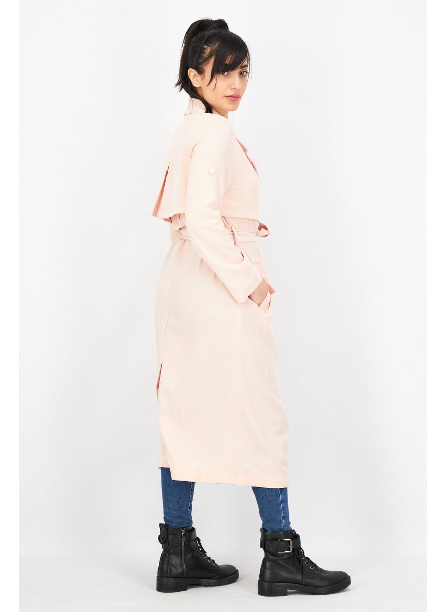 Women Plain Long Trench Coat, Pink - pzsku/Z9FAA7A6A82435530A7D7Z/45/_/1737641800/2f5f8414-9bfd-45e8-9efa-0ef80a20b3dc