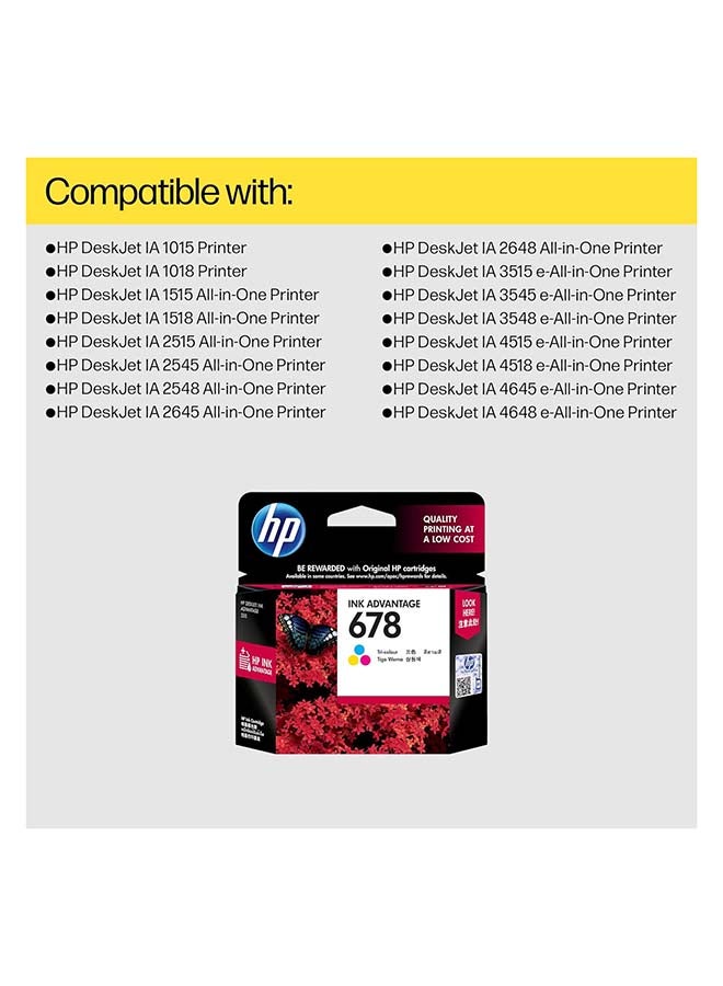 HP Renewed - 678 Tri-Color Original Ink Advantage Cartridge Multicolour - Image 5