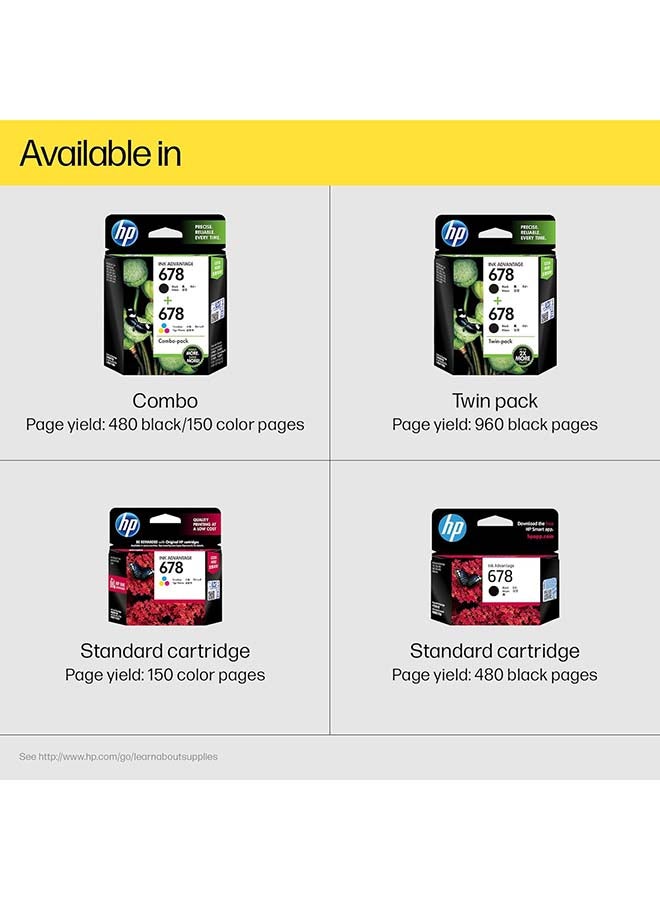 HP Renewed - 678 Tri-Color Original Ink Advantage Cartridge Multicolour - Image 3
