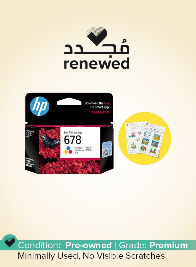 HP Renewed - 678 Tri-Color Original Ink Advantage Cartridge Multicolour - Image 1