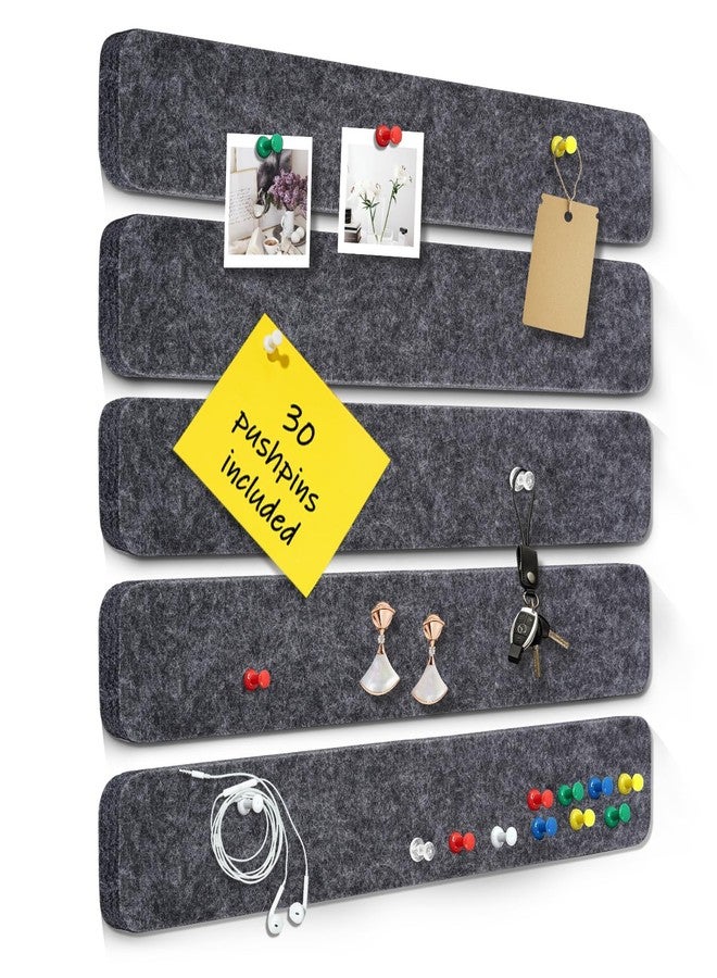 DOLLAR BOSS Bulletin Board Cork Strips for Walls-13x2 Inch, 1/2 Inch Thick, Adhesive Frameless Cork Board for Office, Home & School with 30 Push Pins, Grey - Image 1