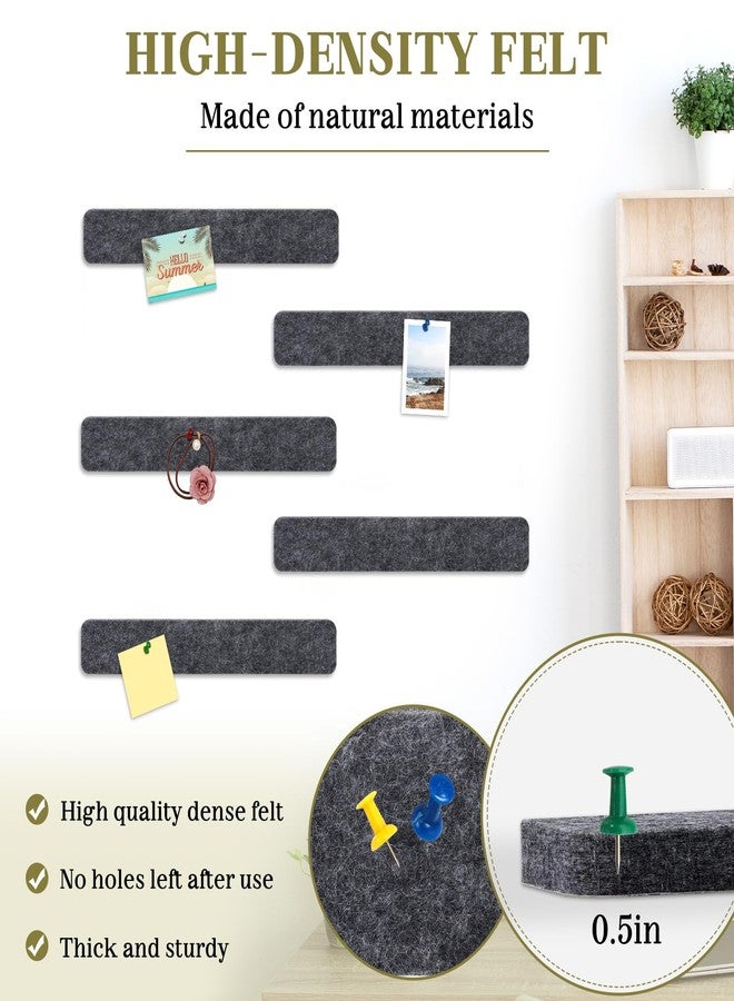 DOLLAR BOSS Bulletin Board Cork Strips for Walls-13x2 Inch, 1/2 Inch Thick, Adhesive Frameless Cork Board for Office, Home & School with 30 Push Pins, Grey - Image 2