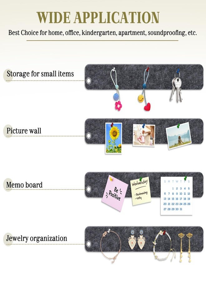DOLLAR BOSS Bulletin Board Cork Strips for Walls-13x2 Inch, 1/2 Inch Thick, Adhesive Frameless Cork Board for Office, Home & School with 30 Push Pins, Grey - Image 4