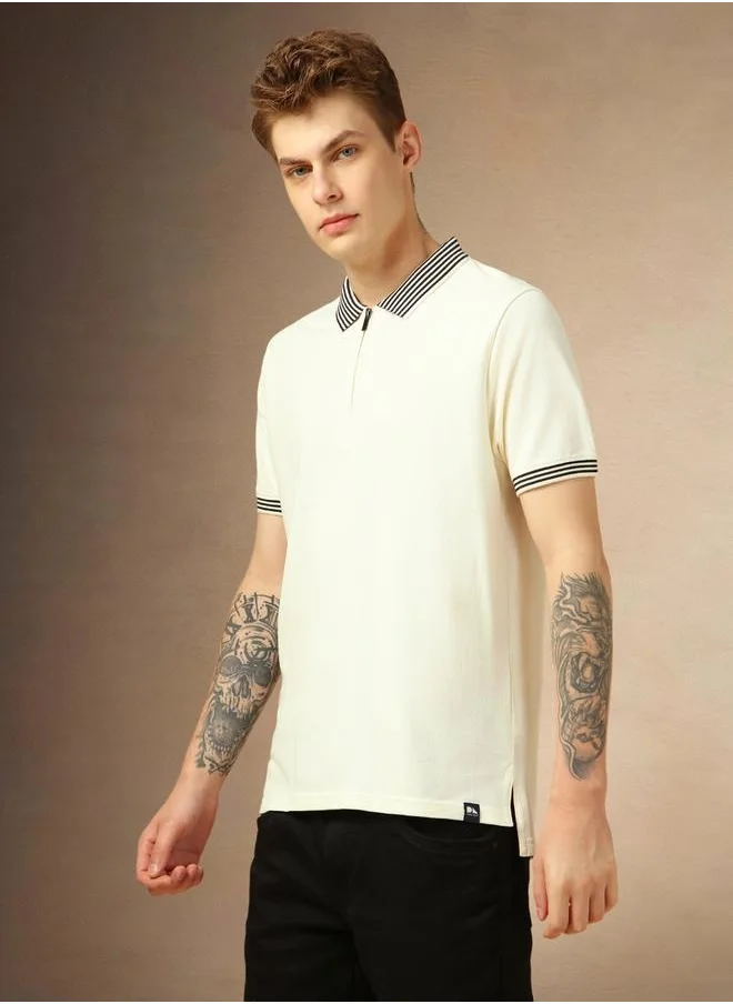 Dennis Lingo Regular Fit Striped Polo Collar T-Shirt