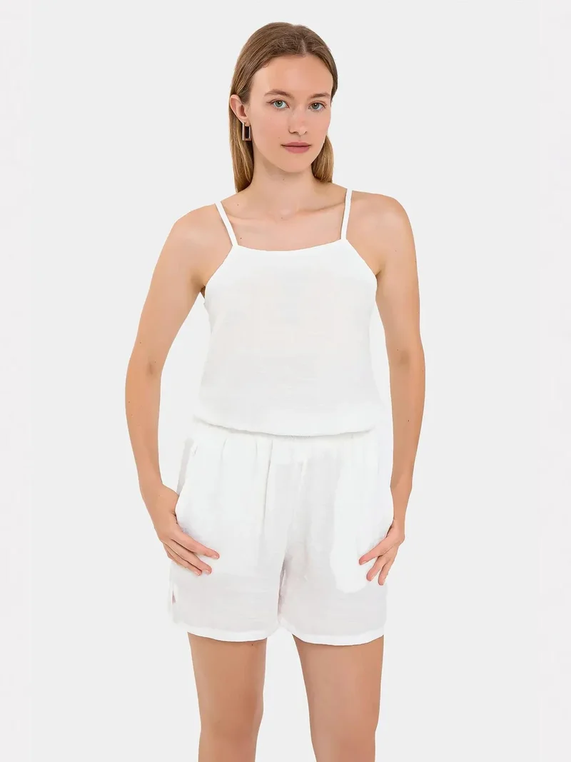 HICCUP Linen Spaghetti-Strap Coords Set