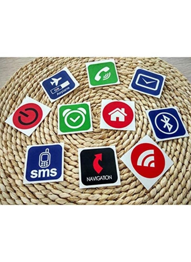 Rubik - Large NFC Tags for iPhone Android Smartphones, Multicolor Ntag213, Anti Metal Type Ntag 213 Self-adhesive Stickers RFID Key Token Tags Support 13.56mhz RFID NFC IC Mifare (10 Tags) - Image 1