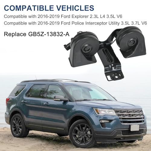 RALZAOTO Horn Assembly with Bracket Dual Electric Horn Compatible with Ford Explorer Police Interceptor Utility 20162019 23L L4 35L 37L V6 Replaces GB5Z13832A - Image 3