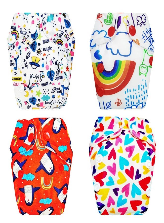 Dumbledo Premium Newborn Cloth Diaper with Integrated Insert (Pack of 4) | Soft & Gentle | 6-Layer Absorbent Pad | Travel Friendly | Trusted by Moms | 0 - 4 Months | Unisex Baby - Image 1