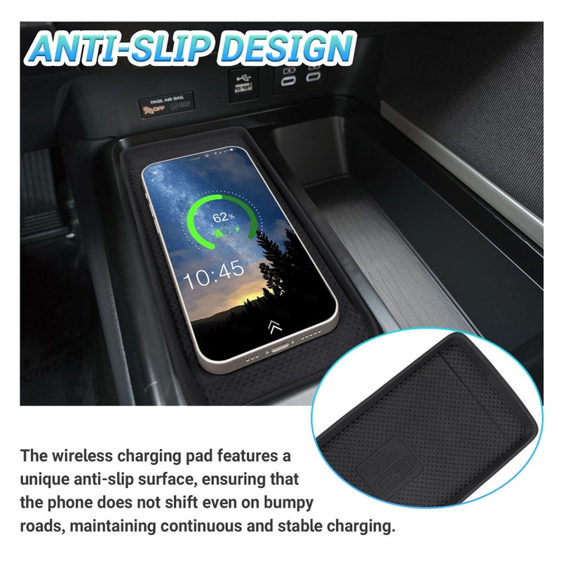 Sinminou Center Console Organizer 3PC Compatible with 2025-2026 Toyota Camry Accessories, Armrest Storage Box, Charging Zone Anti-Slip Mat and Gear Shifter Right Side Console Organizer Tray - Image 5