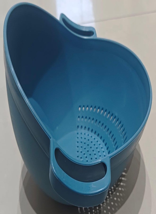 Barasti Multipurpose Bowl Strainer Colander with Handle for Washing Rice Pulses Fruits Vegetables Noodles Pasta Kitchen Washing Basket Plastic Drain Bowl for Home Cooking and Food Preparation - Image 2