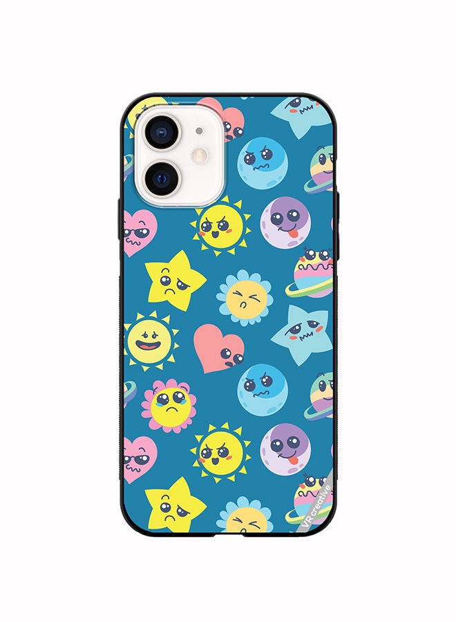 VR CREATIVE Protective Case Cover For Apple iPhone 12 mini Various Cartoon Emoticons Design Multicolour - Image 1